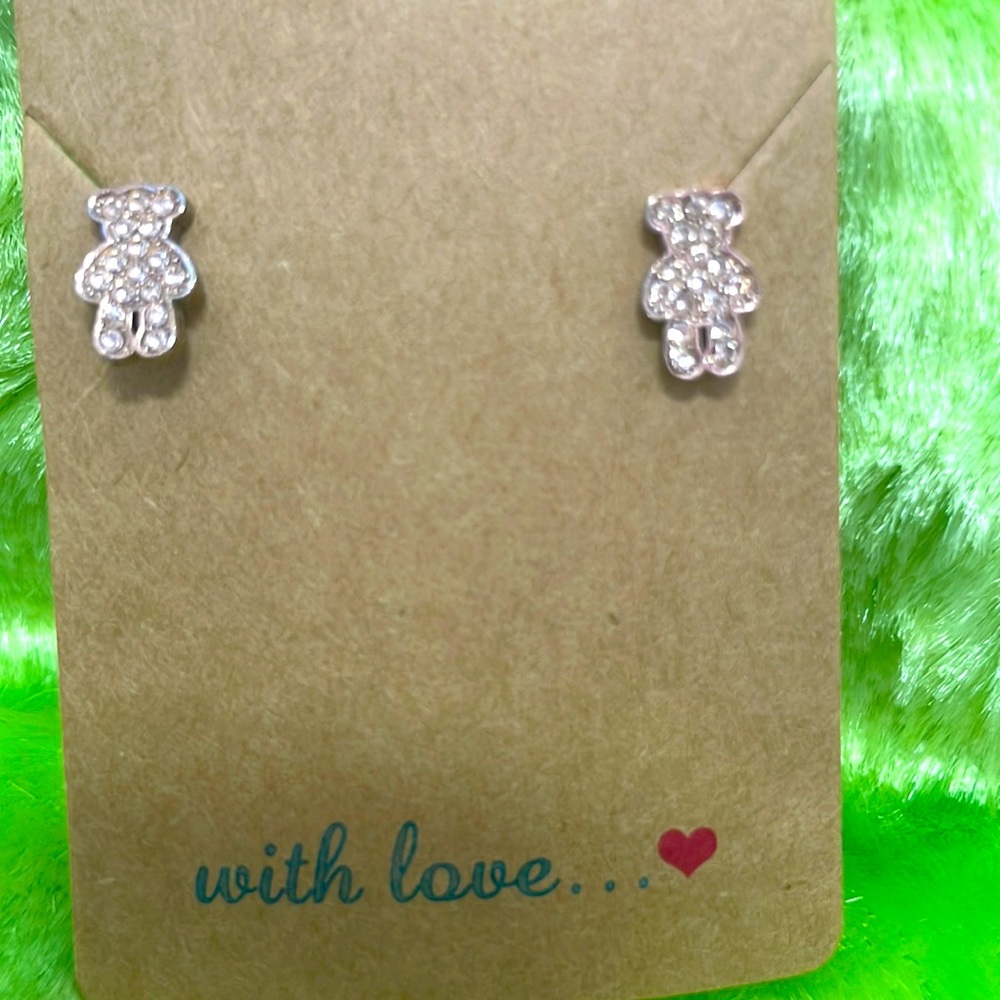 Pink Blink bear earrings